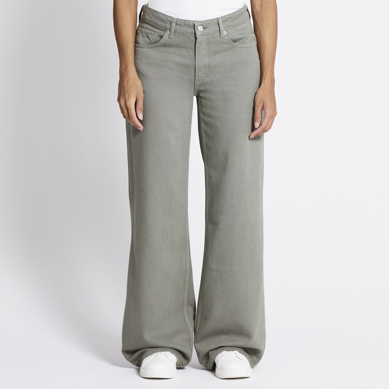 Mid waist wide jeans "Optiwide" Army Green